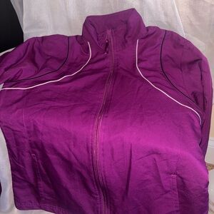 Reebok Purple Bomber Jacket with White Trim
